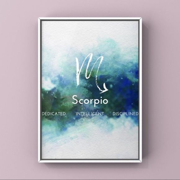 Triad Arr & Design Other - Scorpio zodiac sign blue watercolor art print